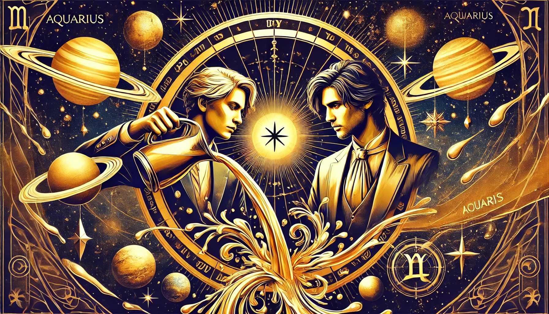 ♒Встреча, которой Водолеи боялись, все таки состоится. Роковой поворот событий в ближайшие дни. Арт-знак зодиака Водолей с планетами и звездами