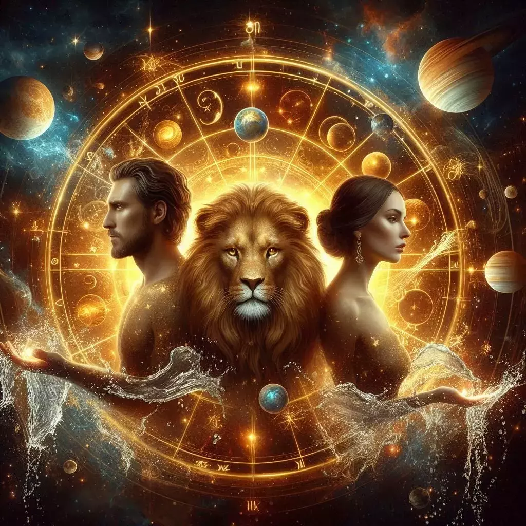 ♌Львы готовьтесь: через 4 дня пророчества сбудутся. Мечты превратятся в жизнь Астрология: мужчина, женщина и лев на фоне звезд